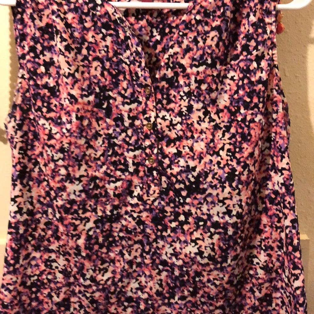 Sleeveless floral blouse
